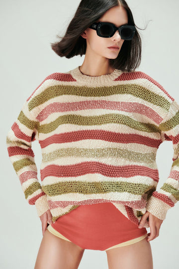 Sonia Wavy Loose Knit Sweater