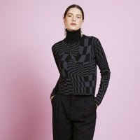 Melissa Turtleneck Geometric Sweater